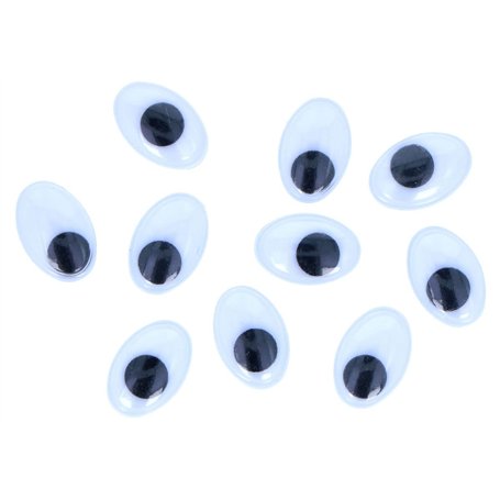 INNSPIRO Yeux mobiles noirs autocollants ovales 11 x 14 mm. 60u.