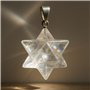 Pendantif de collier Merkaba en quartz blanc