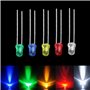 ARCELI 100 PCS Haute Performance Cinq Couleur LED Ampoule Haute Puissance 2Pin Lampes À Diode Émissives Super Bright 3 MM Kit As