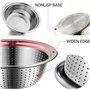 ZENGWARE Bols à Salade Saladiers 18/18 Saladier en Inox Empilable Ensemble de Bols 3 à la Salade avec Couvercle Mélangeurs Emboî