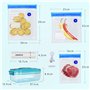 Aigostar Fresh - Pack mise sous vide: mini pompe scelleuse sans fil, sacs sous vide et récipient à vide. Charge USB. Pour viande