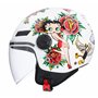 Casque moto Jet ECE homologué La Betty Blanc Taille M (57/58) Casque de moto pour homme Casque femme