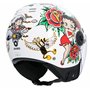 Casque moto Jet ECE homologué La Betty Blanc Taille M (57/58) Casque de moto pour homme Casque femme
