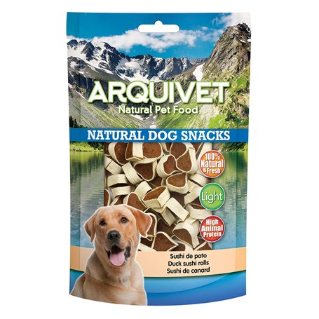 ARQUIVET Lot de 12 unités Snack Sushi au Canard 100 g - Natural Dog Snacks - 100% Naturel - Friandises