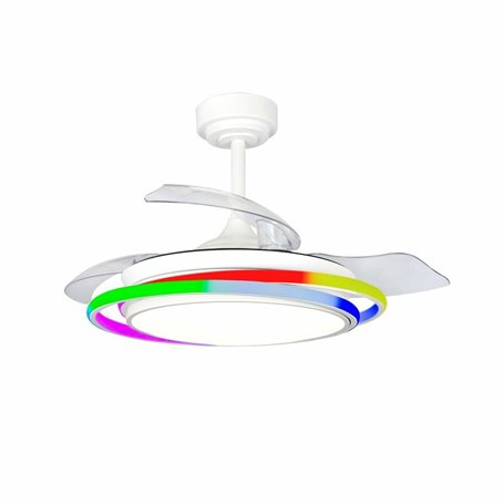 Ventilateur de Plafond CristalRecord ANTILA MINI RGB WH RETRAC Blanc