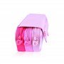 office box Trousse triple blush pastel avec 3 grandes sections intérieures et fermeture éclair individuelle, horaire et identifi
