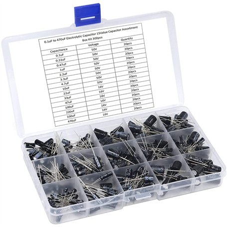Kit de condensateur électrolytique ARCELI 300pcs 15Value