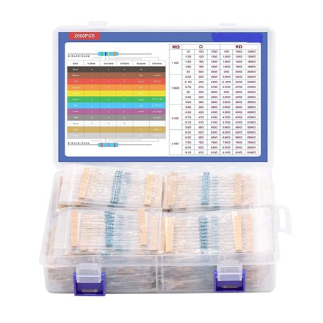 ARCELI Kit de résistance 2600 pièces 130 valeurs