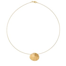 JOI D'ART Collier court en métal doré plaqué or 24 carats | Collection Taglio | Bijou minimaliste pour femme | Collier en laiton JOI D'ART Collier court en métal doré plaqué or 24 carats | Collection Taglio | Bijou minimaliste pour femme | Collier en laiton