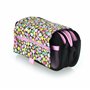PracticDomus Trousse de rangement triple avec fermeture éclair individuelle, trousse pour matériel scolaire et voyage, Fleuri, T