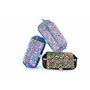 PracticDomus Trousse de rangement triple avec fermeture éclair individuelle, trousse pour matériel scolaire et voyage, Fleuri, T