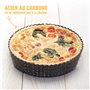 MGE - Moule à Tarte Perforé/Moule à Quiche avec Fond Amovible - Plat à Quiche - Moule Tartelette - Moules à Gâteaux Rond - Revêt