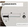 DOJA Industrial | Rivets Aveugles en Aluminium 4,8 x 12mm | PACK 100 | Rivet Noir Tete Bombée pour Assembler Tout Type de Matéri