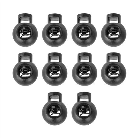 DOJA Barcelona | Arret de Cordon | Pack 10 | Stop Cordon 1 Trou | Longueur 22mm | en Plastique | Serre Cordon Rond Noir | pour C