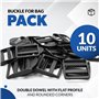 DOJA Barcelona | Boucle Sac à Dos 20mm | Pack 10 | Boucles Coulissantes de Verrouillage | Largeur Intérieure 20mm | en Plastique