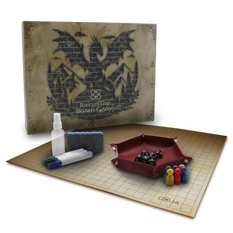DOJA Barcelona | Tapis Jeu de Role pour Batailles | Inclut: Plateau a Dés Cuir
