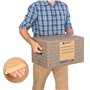 packer PRO Lot de 10 Boîtes en Carton pour Déménagement et Rangement avec Poignées et Ruban Adhésif, Carton Ultra Résistant, 43x