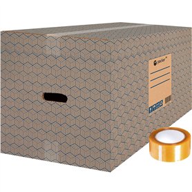 packer PRO Lot de 10 Boîtes en Carton pour Déménagement et Rangement avec Poignées et Ruban Adhésif