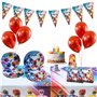 BeenSmile, BANDERIN Power Rangers Fanion pour enfants Décoration Anniversaire Enfant Articles de Fête Célébration Anniversaire 1