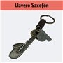 Porte-clés Saxophone argenté - Porte-clés d'instrument de musique avec phrase motivante - Accessoire en métal avec chaîne en cui