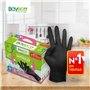 Bayeco - Gants à usage unique en nitrile - Couleur noire - Ambidextres - Doigts texturés pour une meilleure prise en main - Fini
