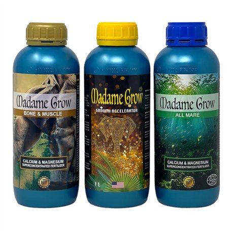 Madame Grow - Engrais de Croissance pour Plantes Vertes - KIT INDICA 3 X 1 L - Formule Concentrée