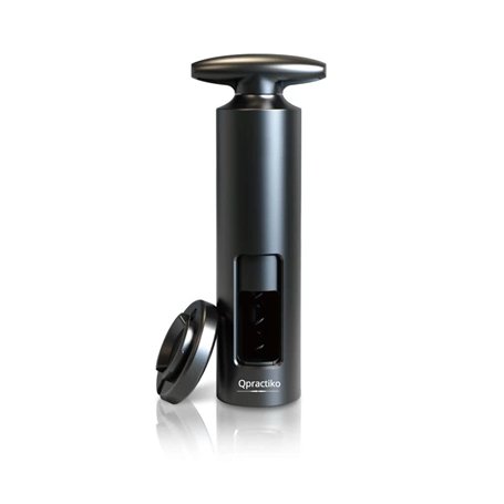 Qpractiko - Tire-Bouchon Manuel 2 en 1 | Spirale Téflon & Coupe-Capsule | Design Ergonomique & Compact | Idéal Sommeliers | Extr