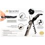Qpractiko - Tire-bouchon serveur CorkMaster Pro | Finitions supérieures | Design ergonomique | Spirale en téflon anti-adhésive |
