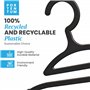 PORTENTUM Cintres en Plastique Recyclé, Lot de 50, Noir. Pour Vêtements Légers, Spécialement Conçus pour ne Pas Déformer les Col