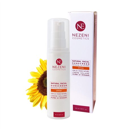 Crème Solaire FLUIDE SPF50 Filtres PHYSIQUES 100% Minéraux Naturels Absorption Rapide SANS CONSERVATEURS Tous Types de Peaux