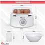 LELLACE Cuiseur à oeufs électrique, 400 W avec minuterie et alarme pour faire 1 à 7 oeufs durs, mollets ou bouillis. Bouilloire
