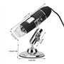 Microscope électronique, caméra de microscope numérique, 30W 1600X USB 5 V DC, microscope à LED, microscope à main HD avec suppo