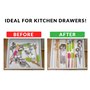 Lot de 6 Séparateurs de Tiroirs en Bambou pour la Cuisine - Rangement de Tiroir avec Ressort Réglable et Extensible - Idéal pour