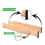 Lot de 6 Séparateurs de Tiroirs en Bambou pour la Cuisine - Rangement de Tiroir avec Ressort Réglable et Extensible - Idéal pour
