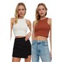 Trendyol Lot de 2 Paquets de balais d'essuie-Glace Super Crop tricotés pour athlète T-Shirt