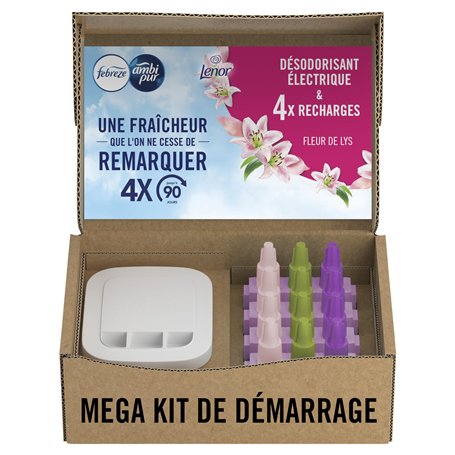 Febreze 3Volution Fleur De Lys Kit de Démarrage Désodorisant Électrique