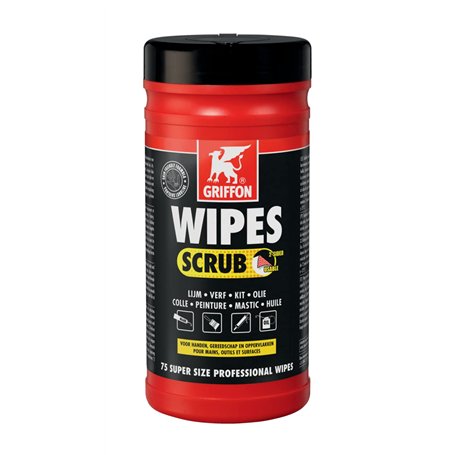 lingettes nettoyantes - griffon wipes scrub - dévidoir de 75 unités - griffon 6307282