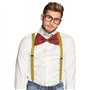 Boland 02606 - Set Nerd pour déguisements, accessoires pour carnaval, set de déguisement, noeud papillon, lunettes et bretelles,