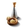 Boska Râpe à fromage de table Oslo/Avec poignée en chêne / 3 côtés différents/Fromages à pâte mi-dure et dure/Brun/Argenté / 27 