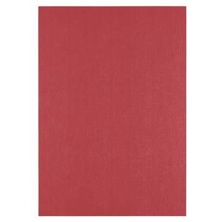 Florence Papier Cartonné en Lin Rouge 250 g – Papier Scrapbooking A4 – Ruby – Papier Cartonné Couleur – Invitations Élégantes