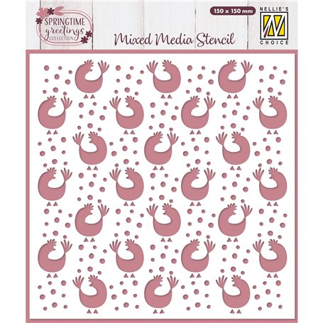 Vaessen Creative Nellie's Choice Pochoir Poules 15 x 15 cm-Scrapbooking Matériel Réutilisable pour Peinture