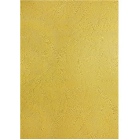 Pavo - Boîte de 100 Plats de couvertures A4 grain cuir 250 g Jaune