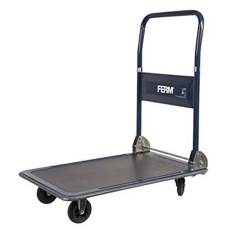 FERM Chariot à plateforme Max. 150Kg - Pliable - surface en caoutchouc - bords en caoutchouc
