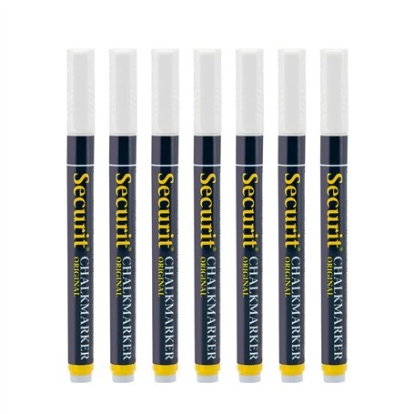 Securit Lot de 7 Feutres-Craie à encre liquide Coloré - Taille de mine 1-2mm
