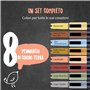Lot de 8 feutres craies couleurs Terre 2-6 mm