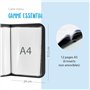 SECURIT - Porte-Menu Essential Line - 6 Inserts Fixes Double Face = 12 Pages A4 - Couverture PVC rigide avec Plaque Sérigraphiée