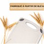 Exitoso Lot de 2 Planches à découper en Paille de Blé Beiges - Planche à decouper Cuisine Légere - Poignée Facile à Saisir & Rai