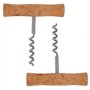 MAELSA® - Tire-bouchon forme T à spirale manche bois pour bouteille de vin à bouchon liège – Lot de 2 - Décapsuleur tirebouchon