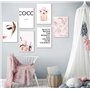 SANS CADRE! format A4 pour chambre - motif Coco Rose W2