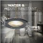 HOFTRONIC - 3x Nola LED Spot encastrable 68 mm Noir - IP65 étanche pour salle de bain, salon et extérieur - 5W 480lm - 2700K ext